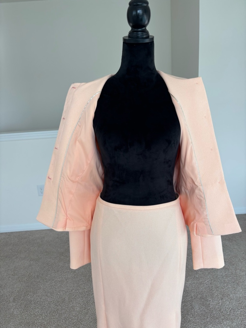 Calvin Klein Women's Peach Blazer & Pencil Skirt Suit - Picture 4 of 11